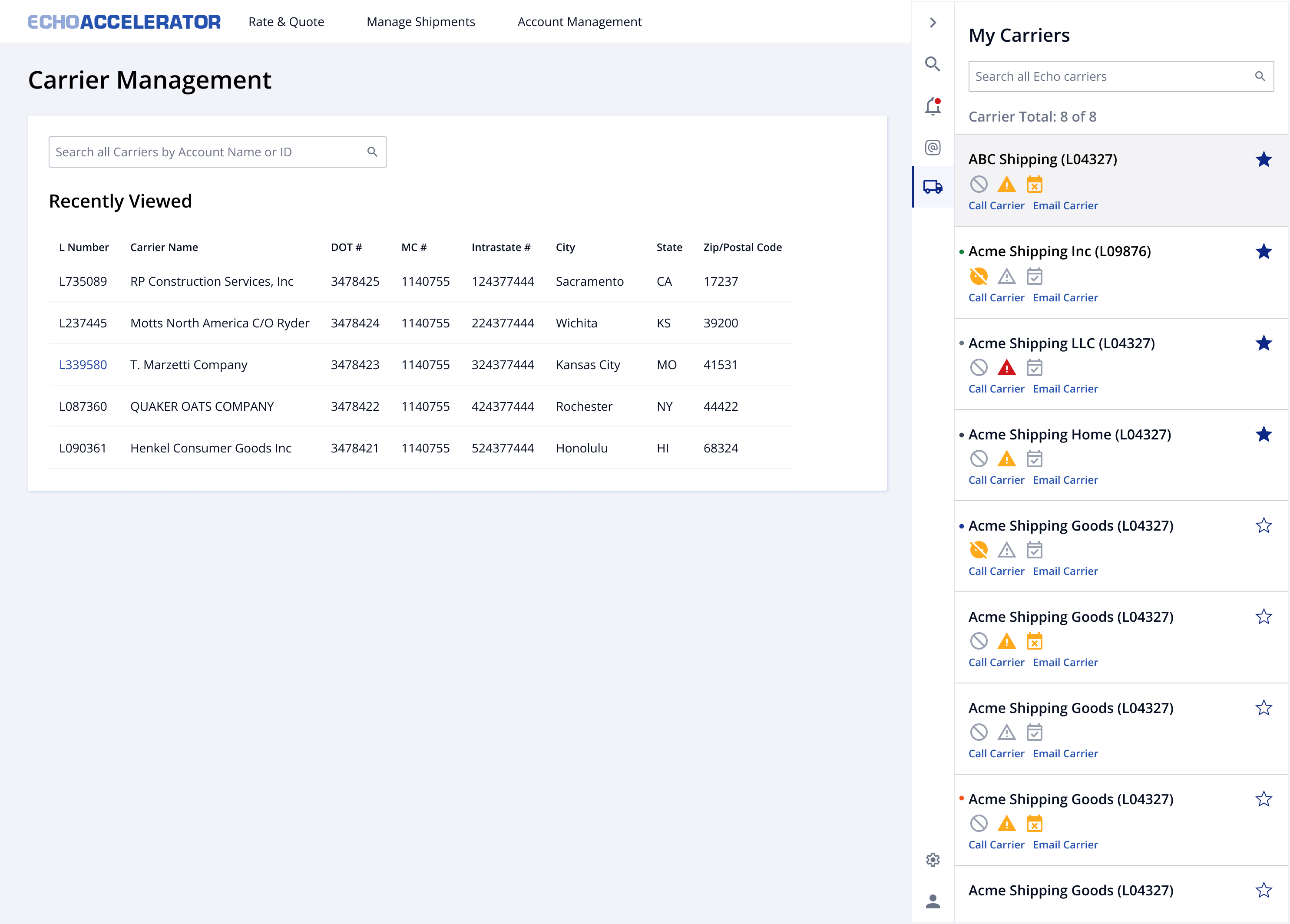 Echo Global Logistics: Carrier Portfolio Management